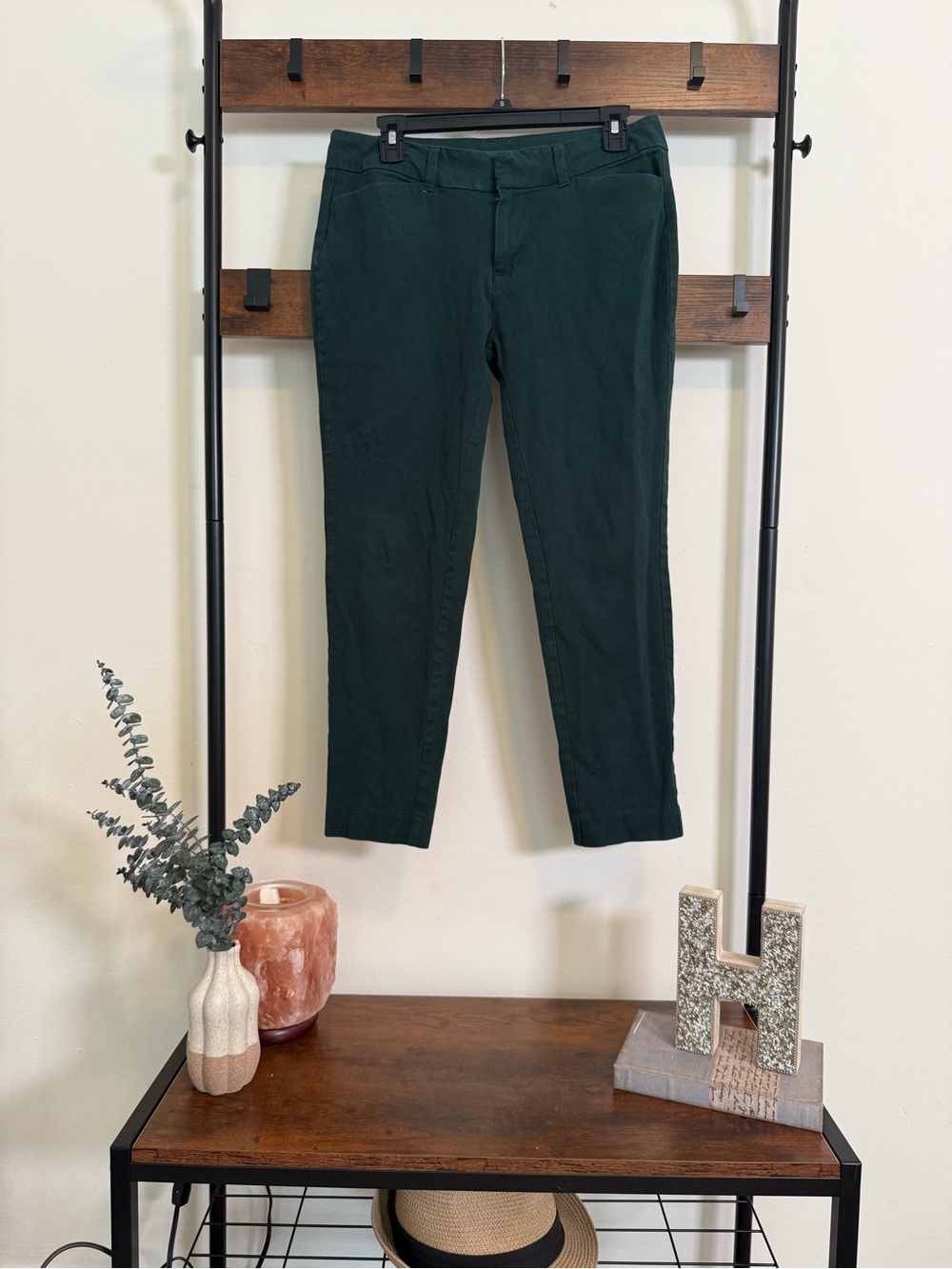 Faded Glory Forest Green Stretch Ankle Pants Women’s Size 8